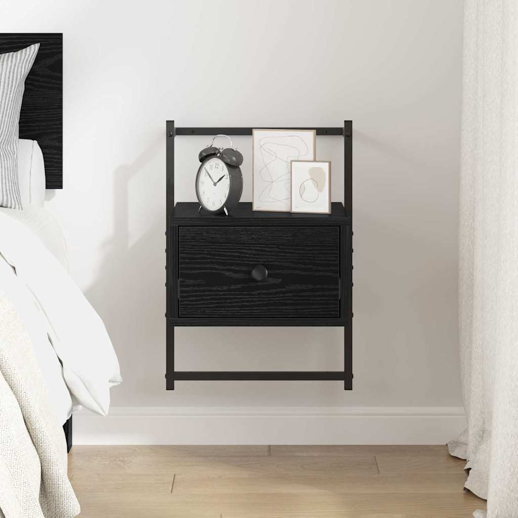 vidaXL Nachttisch Schwarz Eichen-Optik 35 x 30 x 51 cm Holzwerkstoff