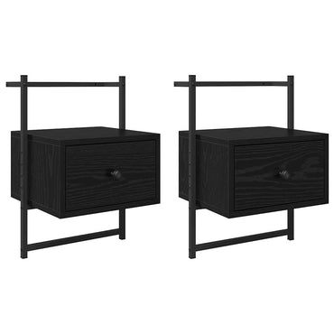 vidaXL Nachttisch 2 pcs Schwarz Eichen-Optik 35 x 30 x 51 cm