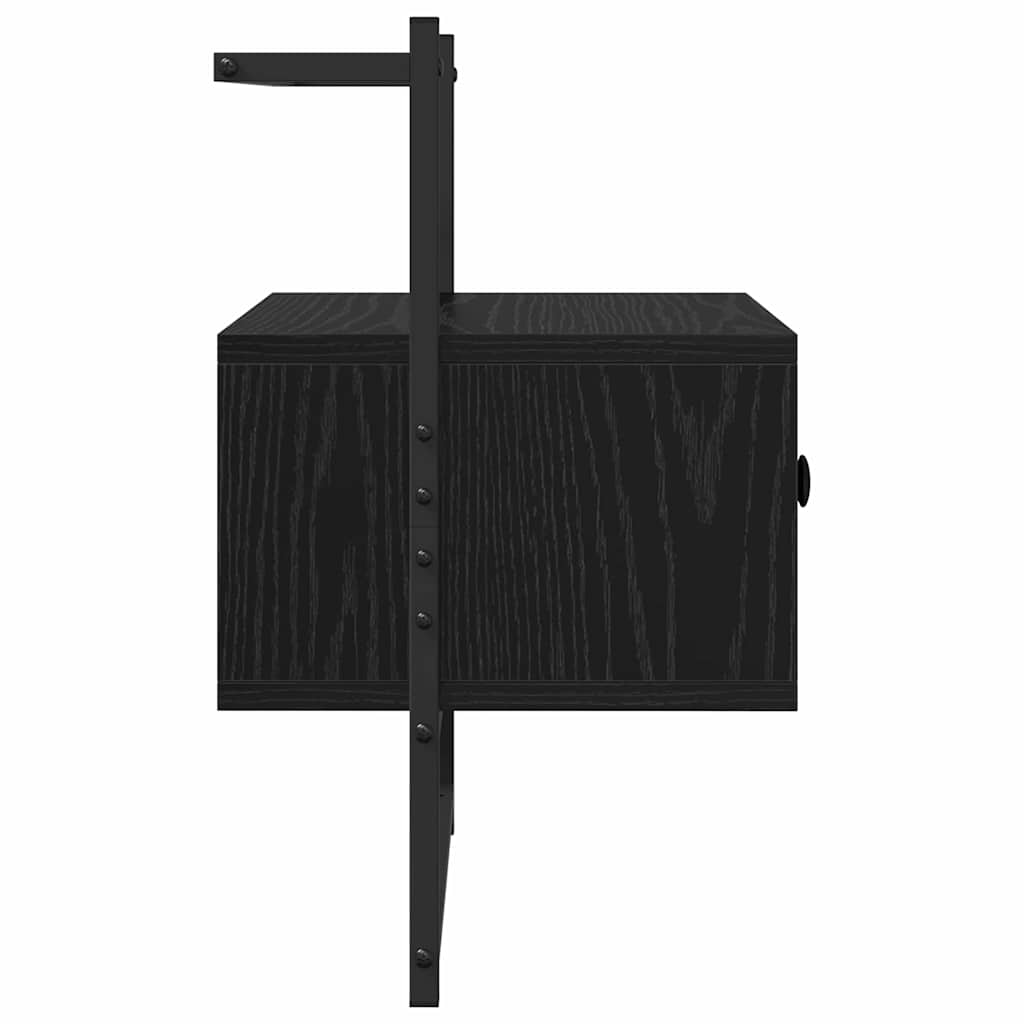 Nachttisch 2 pcs Schwarz Eichen-Optik 35 x 30 x 51 cm