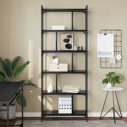 vidaXL Bücherregal Schwarz Eichen-Optik 76 x 32 x 192 cm Holzwerkstoff