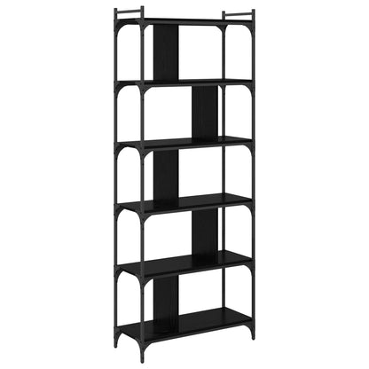 vidaXL Bücherregal Schwarz Eichen-Optik 76 x 32 x 192 cm Holzwerkstoff
