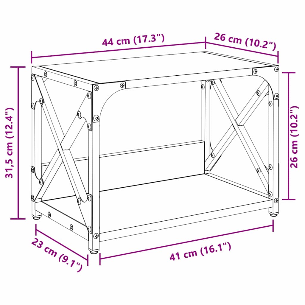 Druckerständer Altholz 44 x 26 x 31,5 cm Holzwerkstoff
