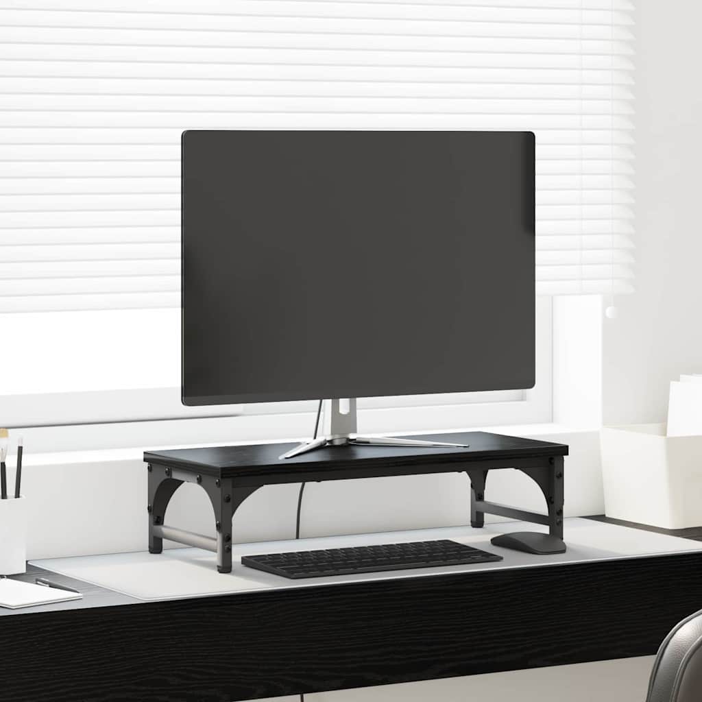 Monitor Halterung Schwarz Eichen-Optik 55 x 23 x 14 cm