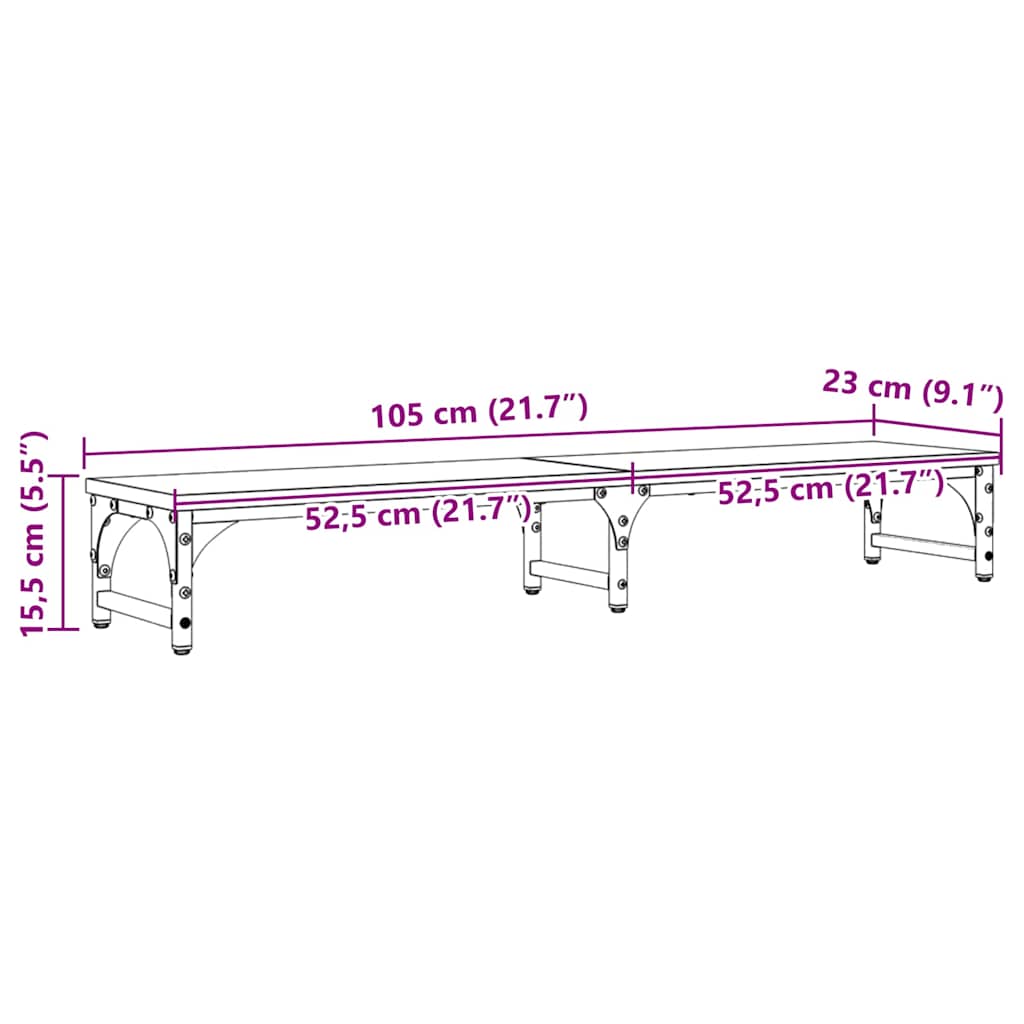 Monitor Halterung Artisan-Eiche 105 x 23 x 15,5 cm