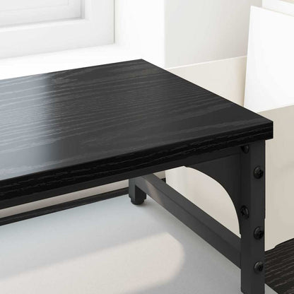 Monitor Halterung Schwarz Eichen-Optik 105 x 23 x 15,5 cm