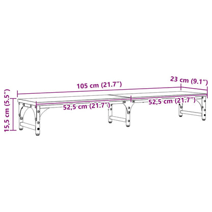 Monitor Halterung Schwarz Eichen-Optik 105 x 23 x 15,5 cm