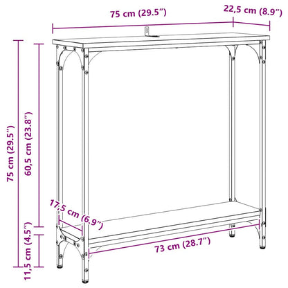 Konsolentisch Artisan-Eiche 75 x 22,5 x 75 cm Holzwerkstoff