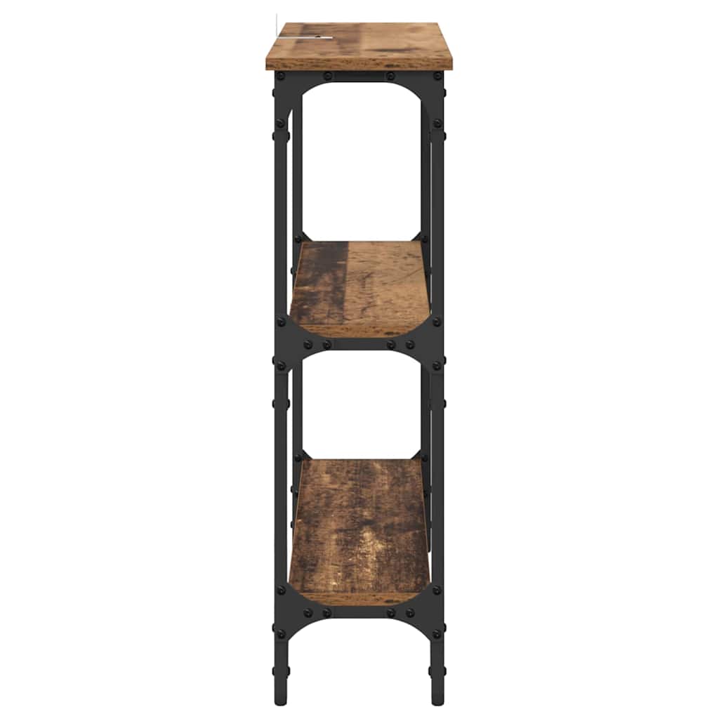 Konsolentisch mit Regal Altholz 75 x 22,5 x 75 cm Holzwerkstoff