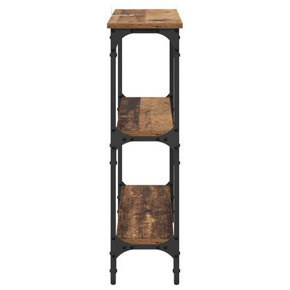 Konsolentisch mit Regal Altholz 75 x 22,5 x 75 cm Holzwerkstoff