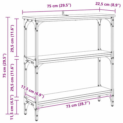 Konsolentisch Artisan-Eiche 75 x 22,5 x 75 cm Holzwerkstoff