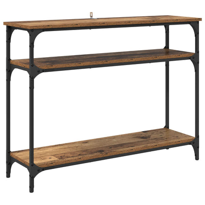 vidaXL Konsolentisch mit Regal Altholz 100 x 29 x 75 cm Holzwerkstoff