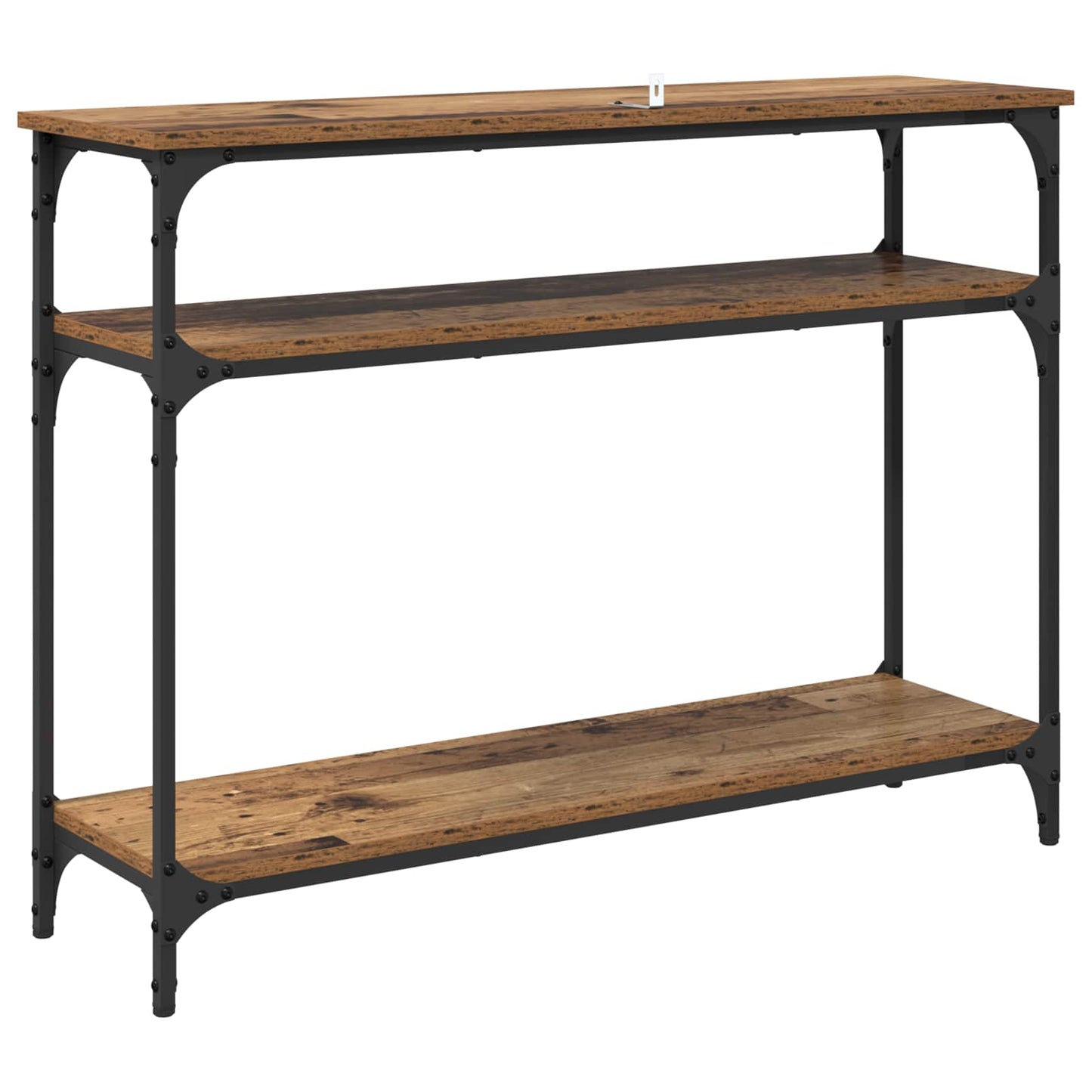 vidaXL Konsolentisch mit Regal Altholz 100 x 29 x 75 cm Holzwerkstoff