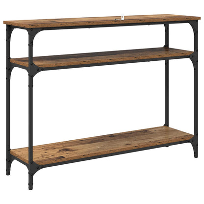 vidaXL Konsolentisch mit Regal Altholz 100 x 29 x 75 cm Holzwerkstoff
