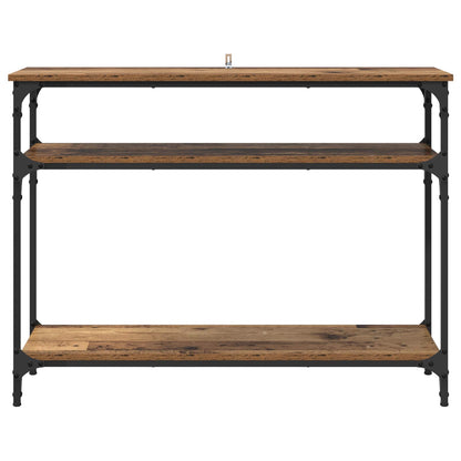 vidaXL Konsolentisch mit Regal Altholz 100 x 29 x 75 cm Holzwerkstoff