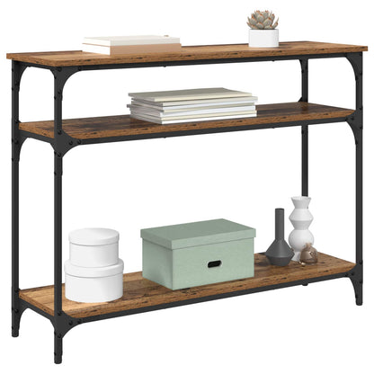 vidaXL Konsolentisch mit Regal Altholz 100 x 29 x 75 cm Holzwerkstoff