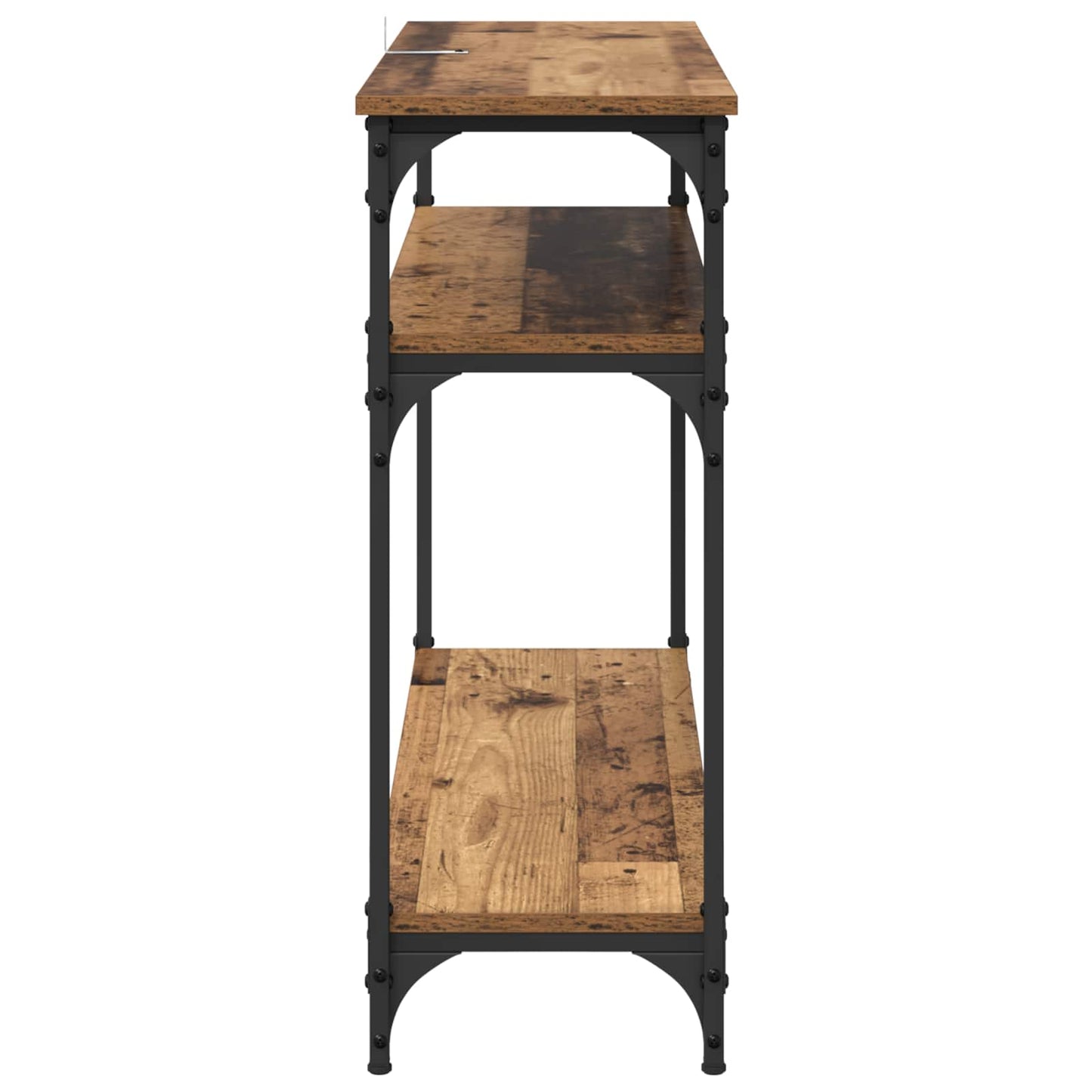 vidaXL Konsolentisch mit Regal Altholz 100 x 29 x 75 cm Holzwerkstoff