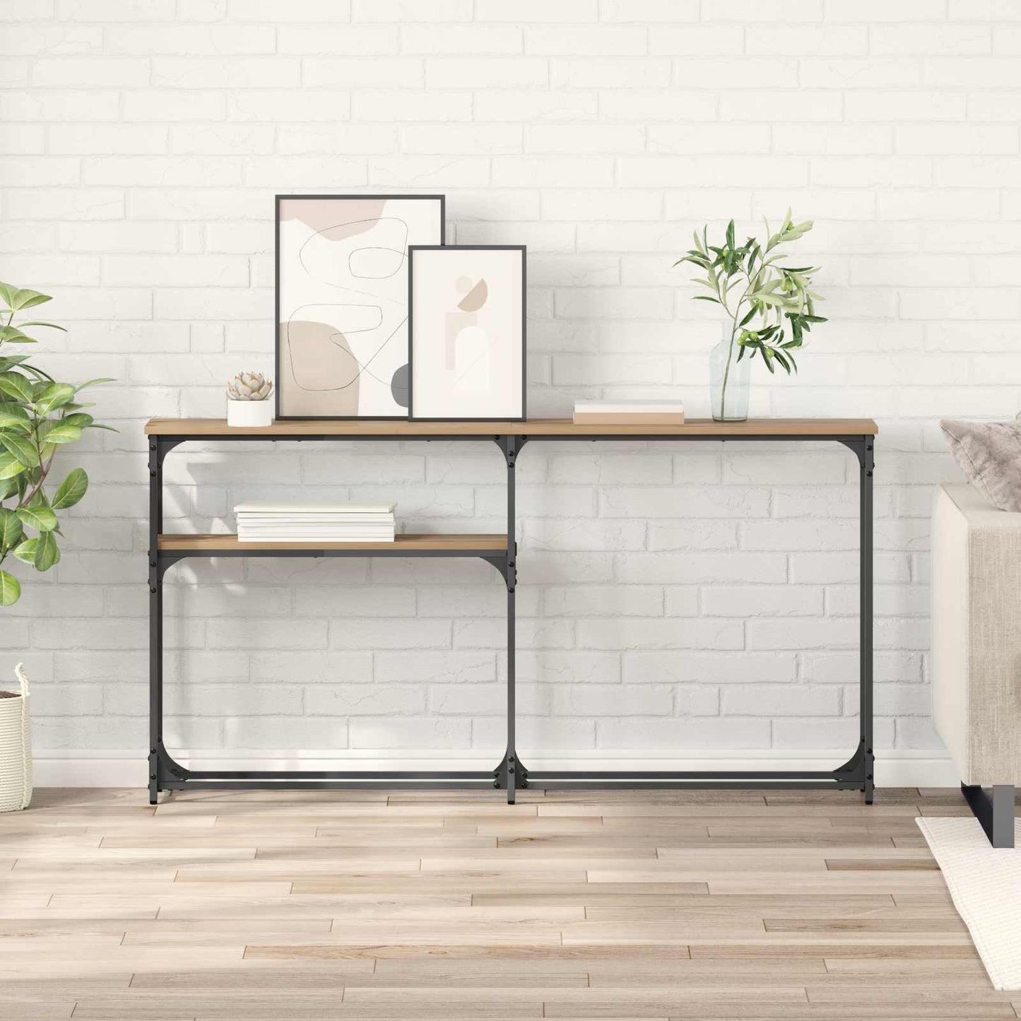 vidaXL Konsolentisch Artisan-Eiche 145 x 22,5 x 75 cm Holzwerkstoff