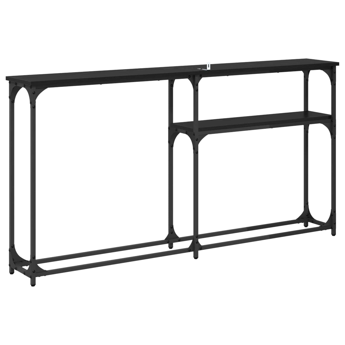 vidaXL Konsolentisch Schwarz Eichen-Optik 146 x 22.5 x 75 cm