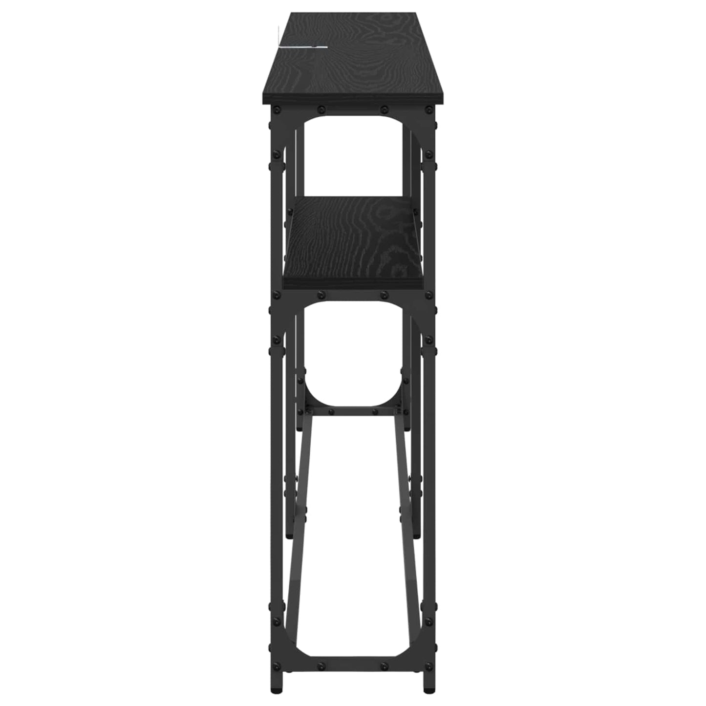 vidaXL Konsolentisch Schwarz Eichen-Optik 146 x 22.5 x 75 cm