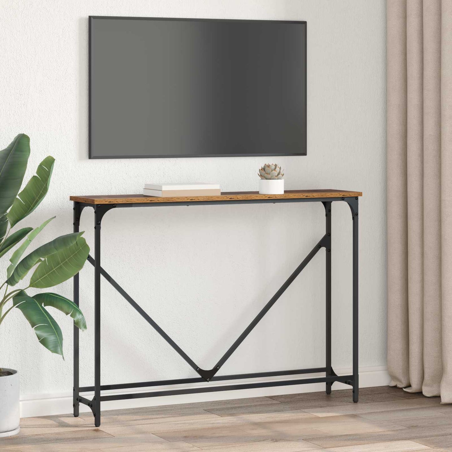 vidaXL Konsolentisch Altholz 102 x 23 x 75 cm Holzwerkstoff