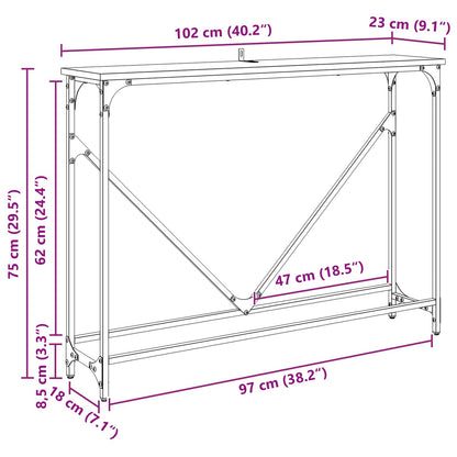 vidaXL Konsolentisch Artisan-Eiche 102 x 23 x 75 cm Holzwerkstoff
