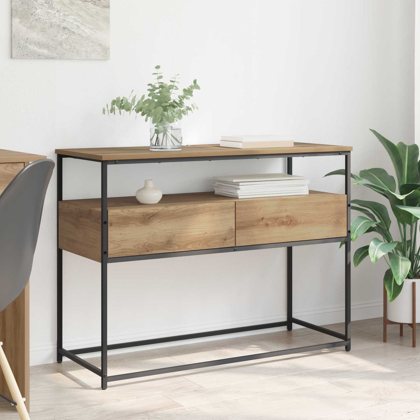 vidaXL Konsolentisch Artisan-Eiche 100 x 40 x 75 cm Holzwerkstoff