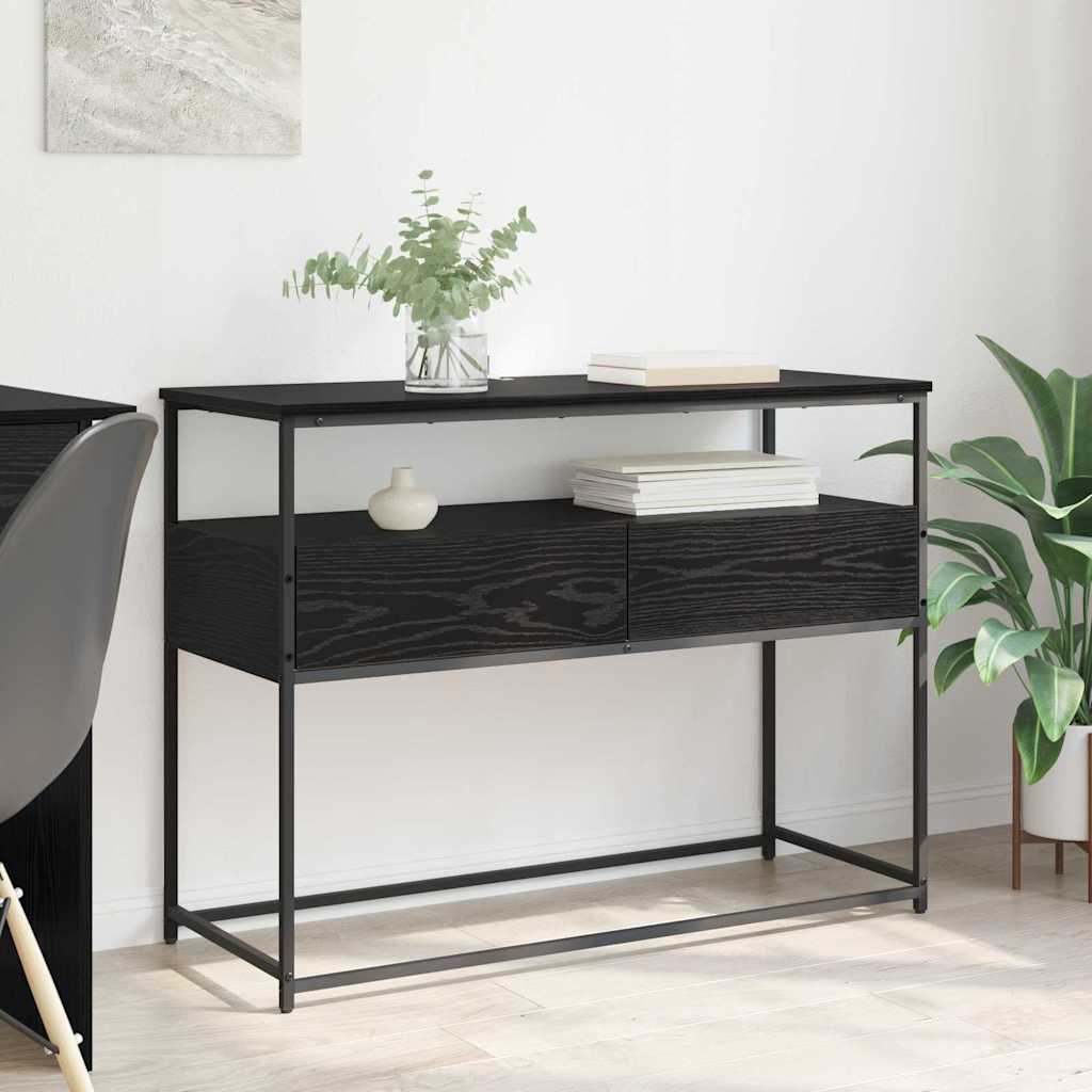 vidaXL Konsolentisch Schwarz Eichen-Optik 100 x 40 x 75 cm