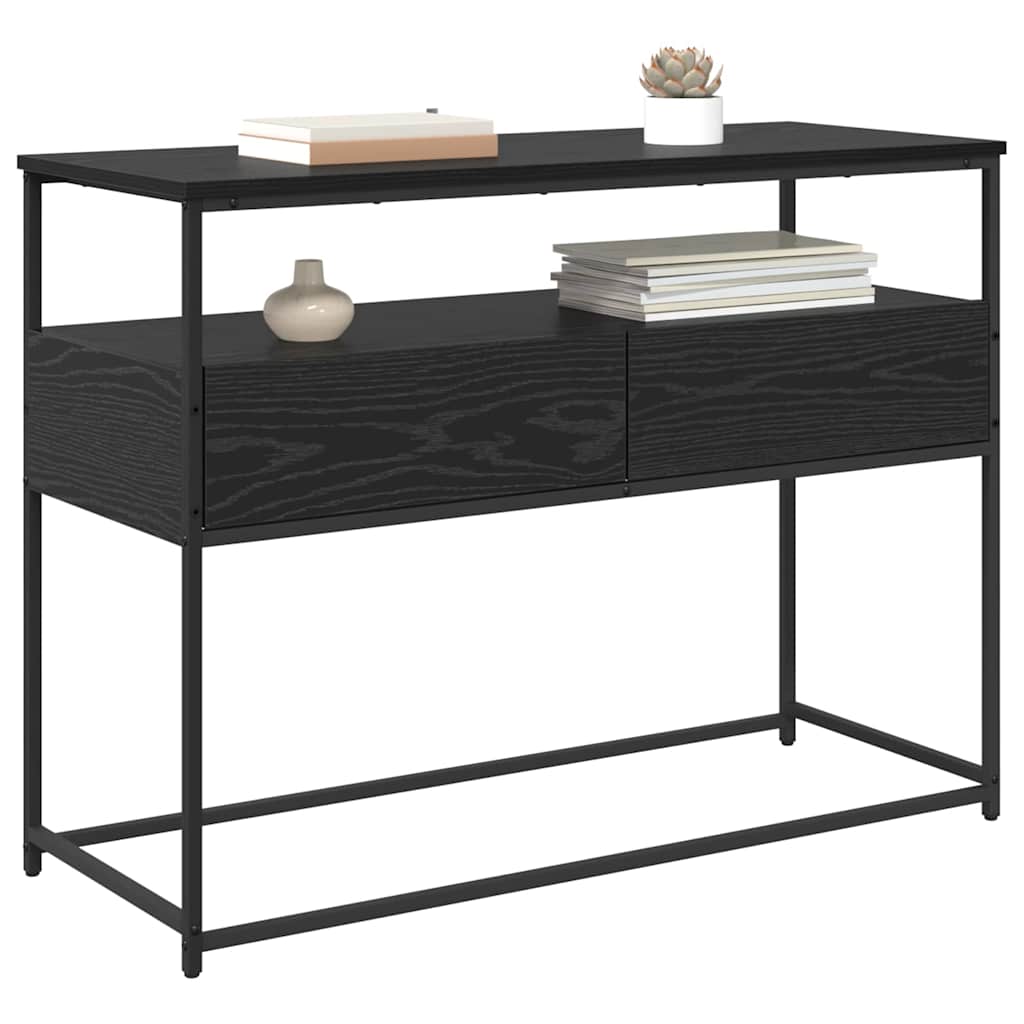 vidaXL Konsolentisch Schwarz Eichen-Optik 100 x 40 x 75 cm