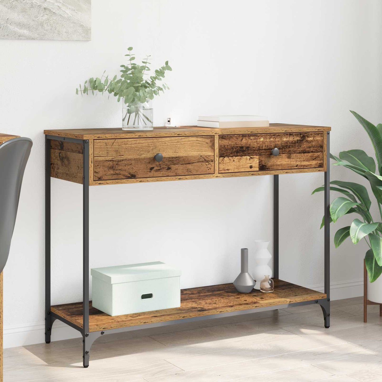 vidaXL Konsolentisch Altholz 100 x 34,5 x 75 cm Holzwerkstoff