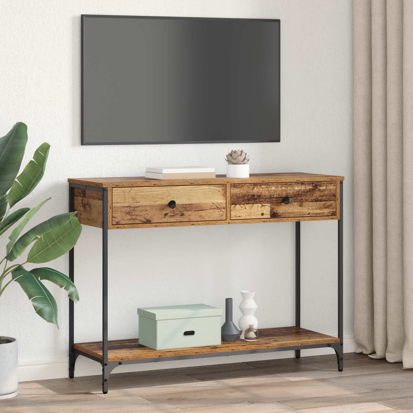vidaXL Konsolentisch Altholz 100 x 34,5 x 75 cm Holzwerkstoff