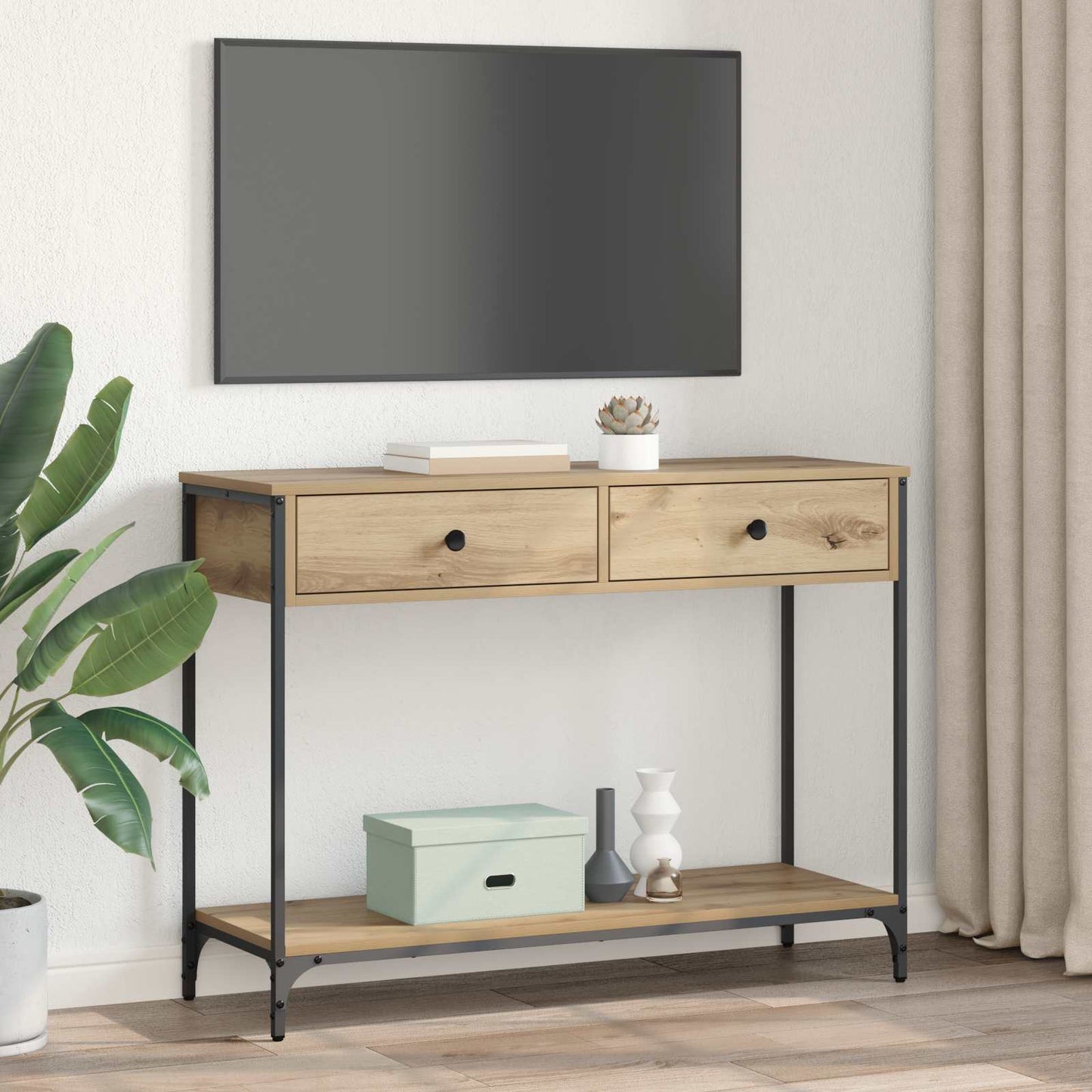 vidaXL Konsolentisch Artisan-Eiche 100 x 34,5 x 75 cm Holzwerkstoff