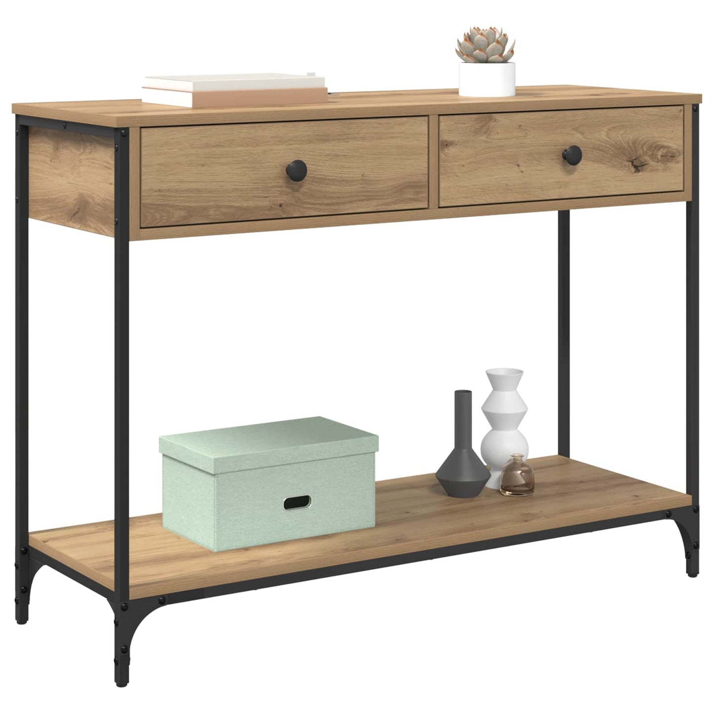 vidaXL Konsolentisch Artisan-Eiche 100 x 34,5 x 75 cm Holzwerkstoff