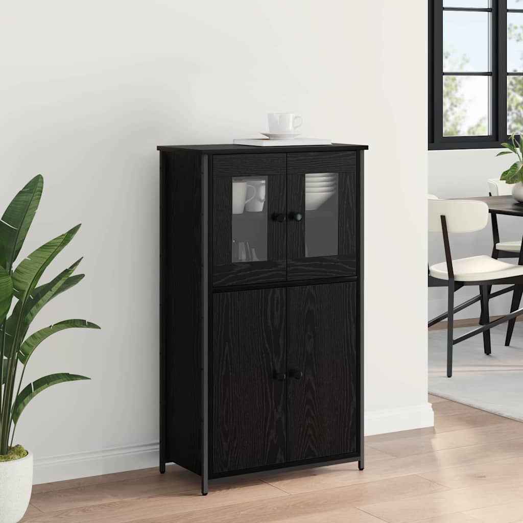vidaXL Highboard Schwarz Eichen-Optik 62 x 32 x 106,5 cm Holzwerkstoff