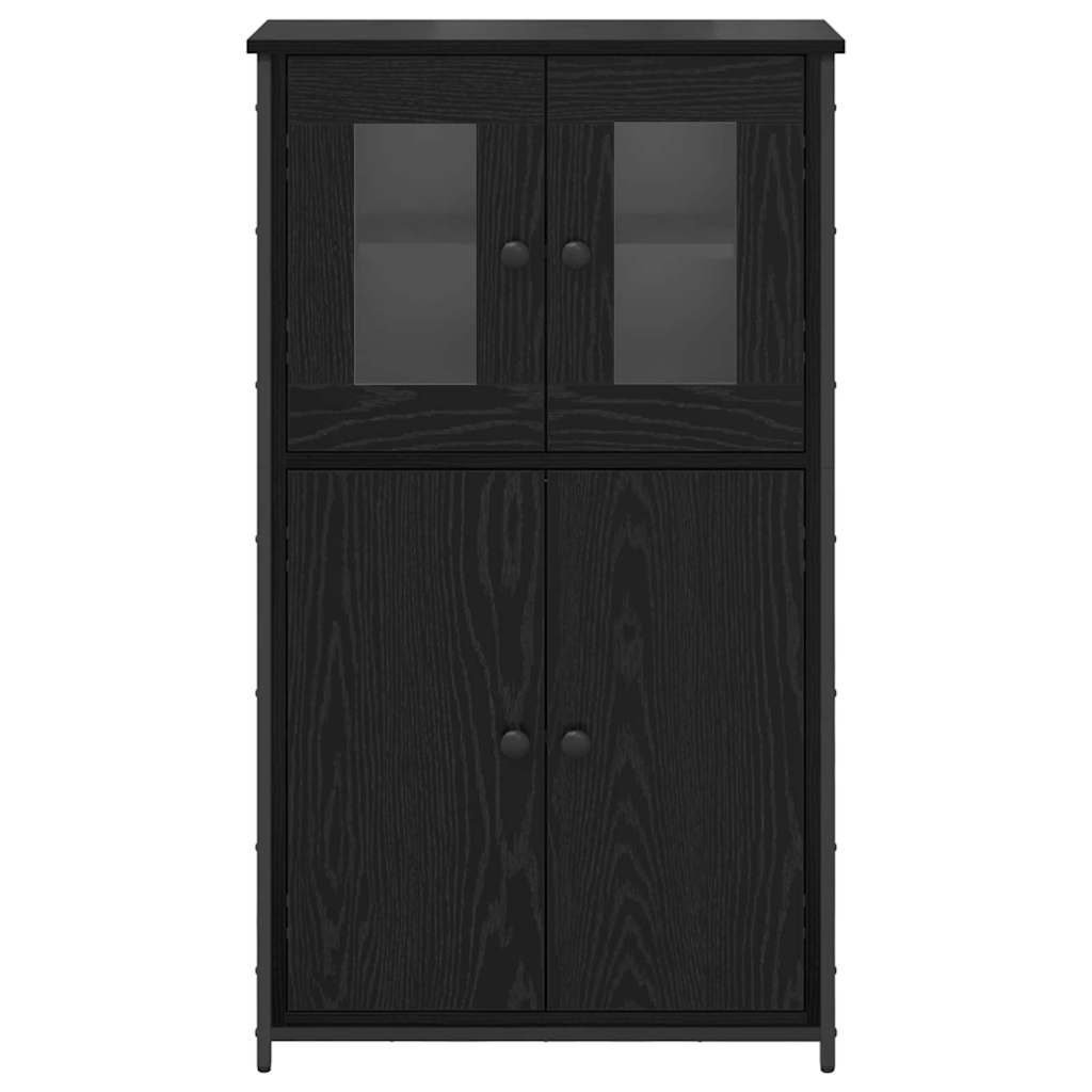 vidaXL Highboard Schwarz Eichen-Optik 62 x 32 x 106,5 cm Holzwerkstoff