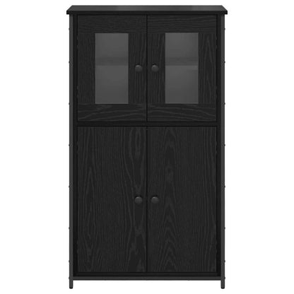 vidaXL Highboard Schwarz Eichen-Optik 62 x 32 x 106,5 cm Holzwerkstoff
