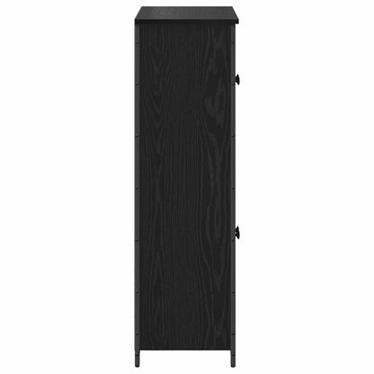vidaXL Highboard Schwarz Eichen-Optik 62 x 32 x 106,5 cm Holzwerkstoff