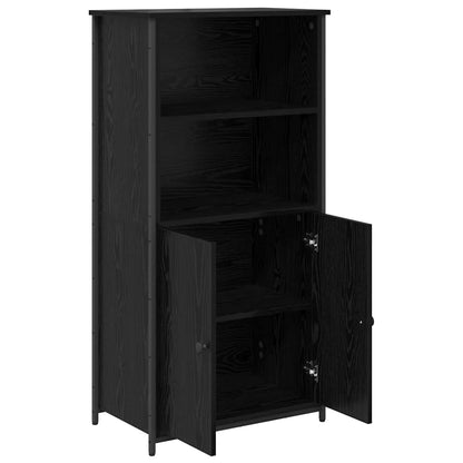 Highboard Schwarz Eichen-Optik 62 x 36 x 121,5 cm Holzwerkstoff