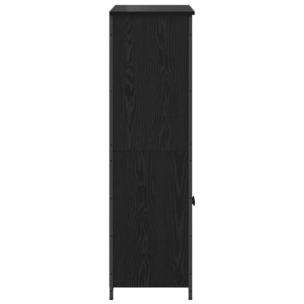Highboard Schwarz Eichen-Optik 62 x 36 x 121,5 cm Holzwerkstoff