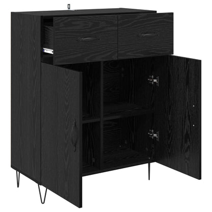 vidaXL Sideboard Schwarz Eichen-Optik 69,5 x 34 x 90 cm Holzwerkstoff
