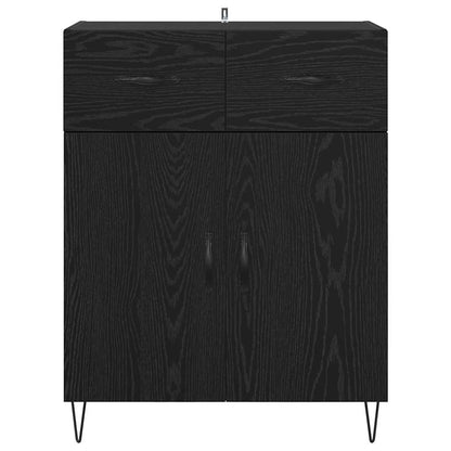 Sideboard Schwarz Eichen-Optik 69,5 x 34 x 90 cm Holzwerkstoff