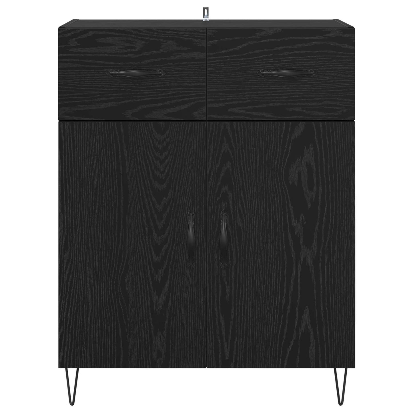 vidaXL Sideboard Schwarz Eichen-Optik 69,5 x 34 x 90 cm Holzwerkstoff
