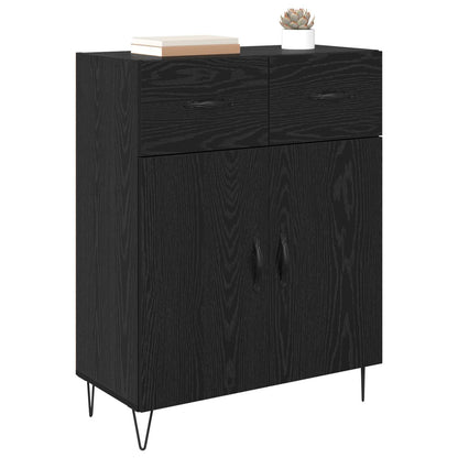 vidaXL Sideboard Schwarz Eichen-Optik 69,5 x 34 x 90 cm Holzwerkstoff