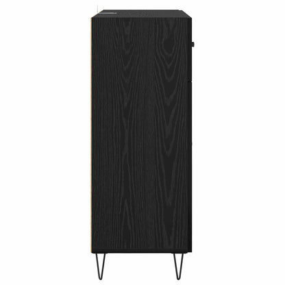 vidaXL Sideboard Schwarz Eichen-Optik 69,5 x 34 x 90 cm Holzwerkstoff