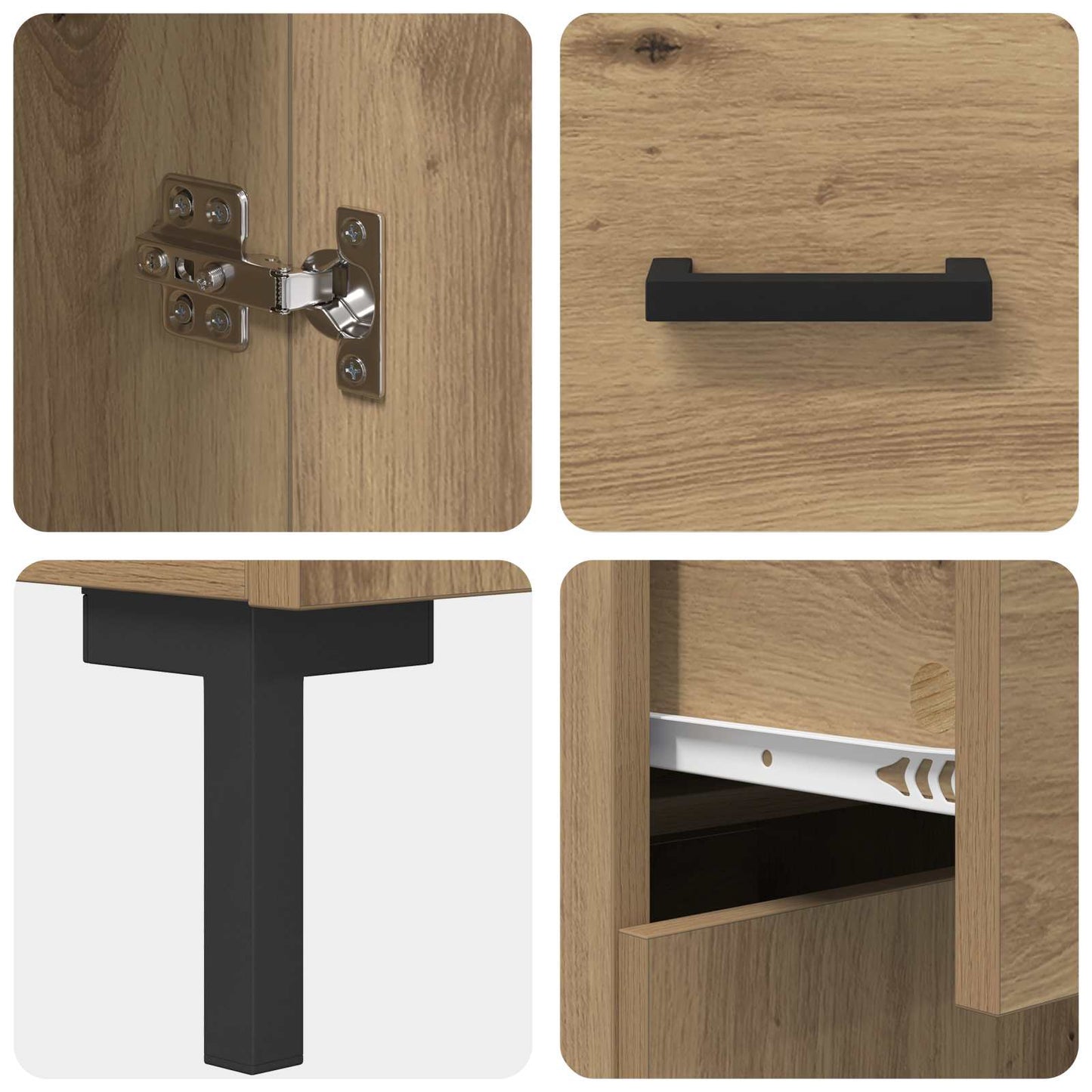 vidaXL Commode Chêne Artisan 69,5 x 34 x 90 cm Bois d'ingénierie
