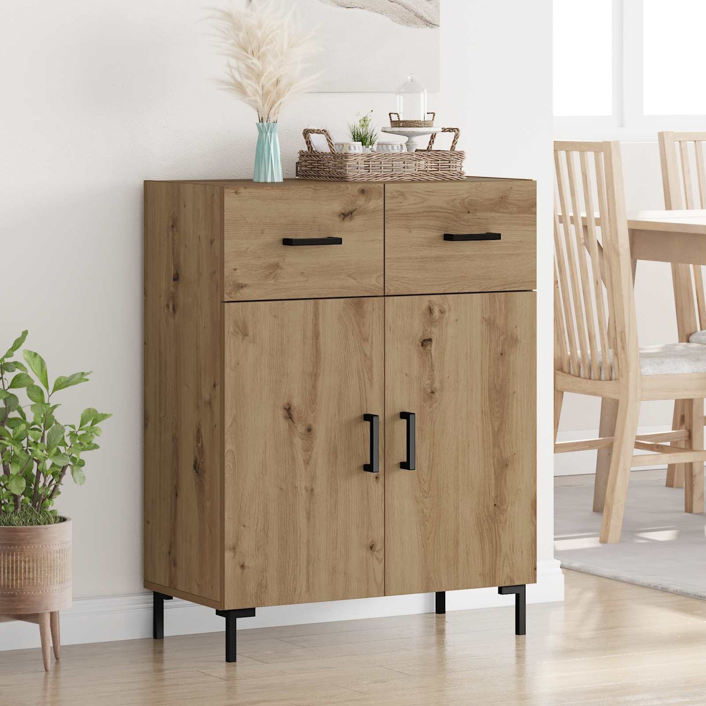 vidaXL Commode Chêne Artisan 69,5 x 34 x 90 cm Bois d'ingénierie