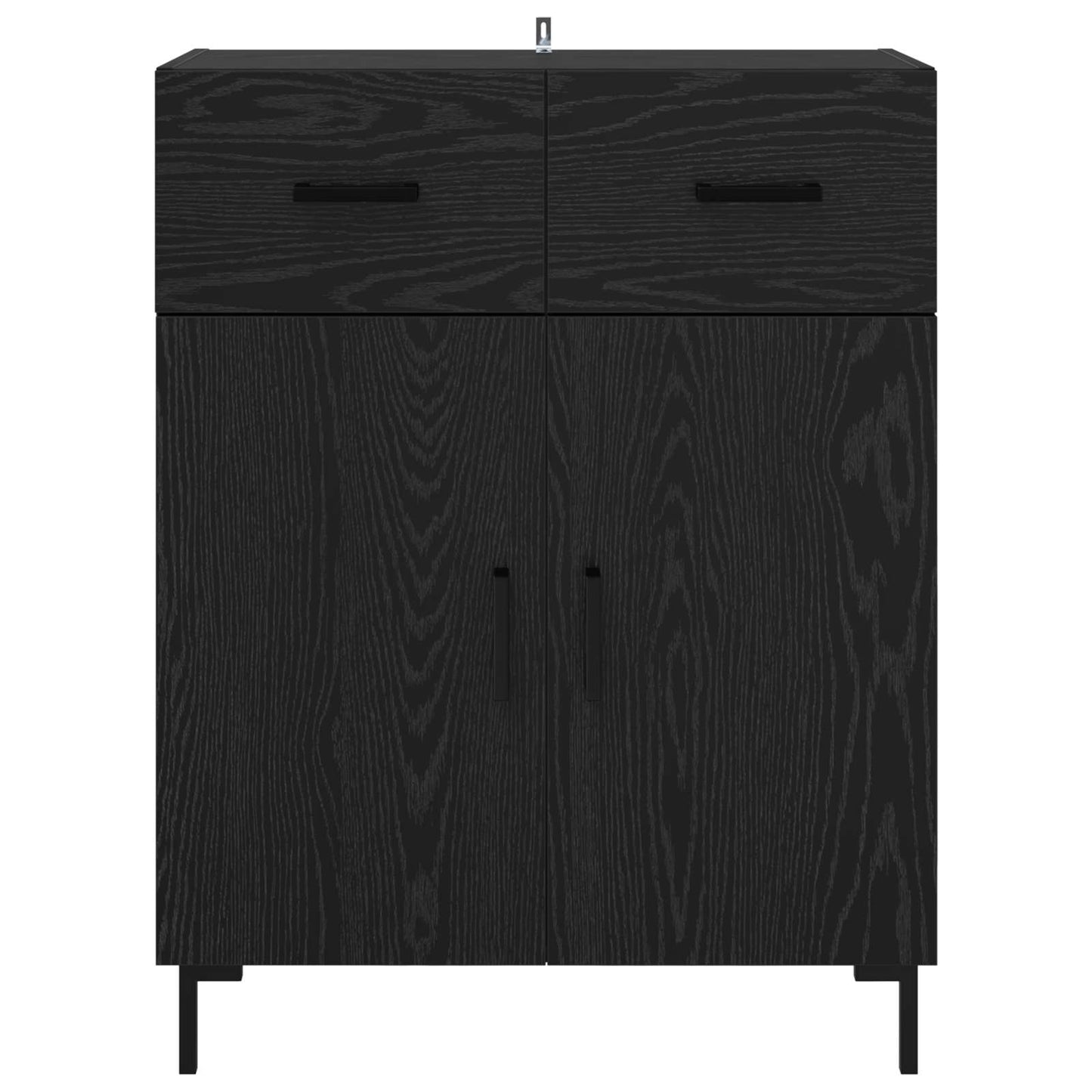 vidaXL Sideboard Schwarz Eichen-Optik 69,5 x 34 x 90 cm Holzwerkstoff