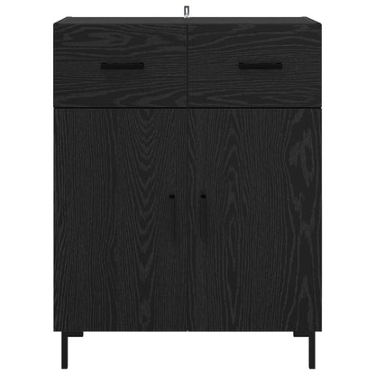 vidaXL Sideboard Schwarz Eichen-Optik 69,5 x 34 x 90 cm Holzwerkstoff
