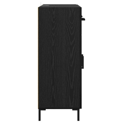 vidaXL Sideboard Schwarz Eichen-Optik 69,5 x 34 x 90 cm Holzwerkstoff
