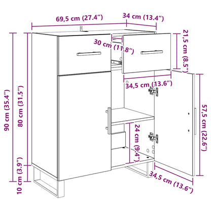 Sideboard Altholz 69,5 x 34 x 90 cm Holzwerkstoff