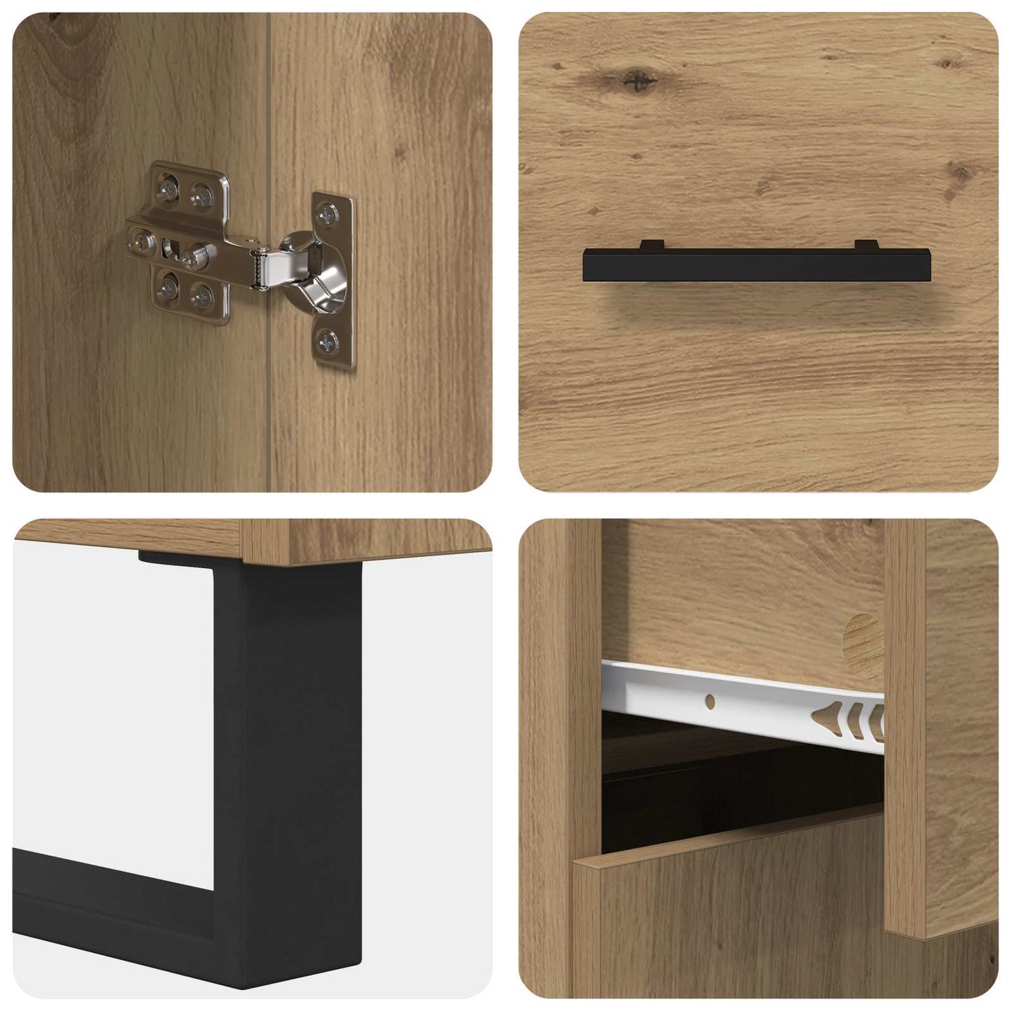 vidaXL Sideboard Artisan-Eiche 69,5 x 34 x 90 cm Holzwerkstoff